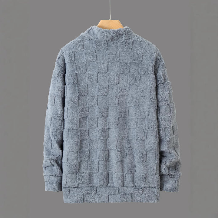 Herren Fleece-Pullover mit strukturierter Oberfläche und hohem Kragen Echoarchiv