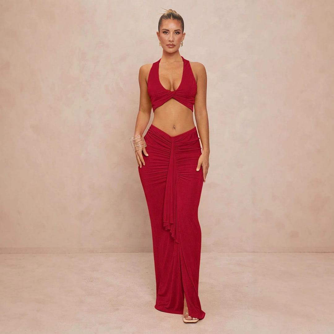 Damen elegantes Bodysuit mit Kreuz-Trageoption und seitlichem Schnitt Echo Archiv