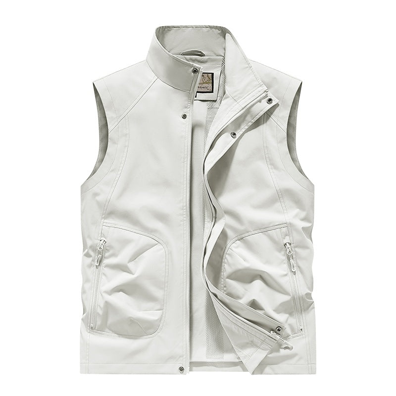 Herren Utility Softshell Weste mit hohem Stehkragen, Reißverschluss & Multifunktions-Taschen Echoarchiv