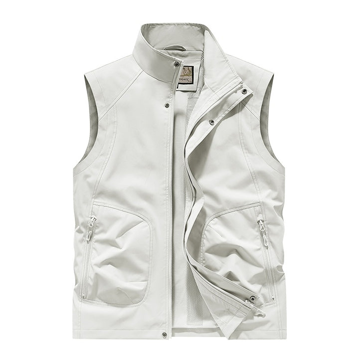 Herren Utility Softshell Weste mit hohem Stehkragen, Reißverschluss & Multifunktions-Taschen Echoarchiv