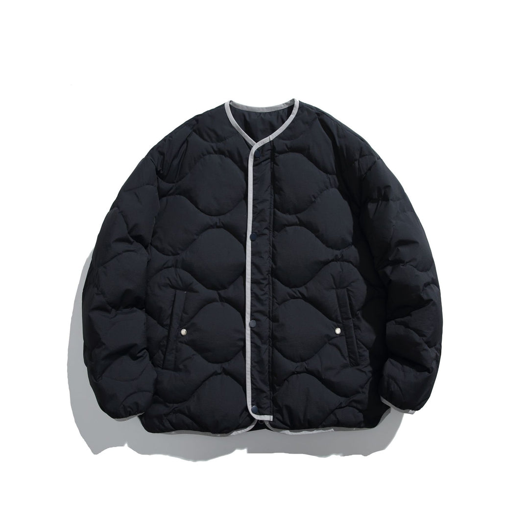 Unisex Boxy gesteppte Liner‑Jacke im Oversize‑Stil mit Rundhalsausschnitt Echoarchiv