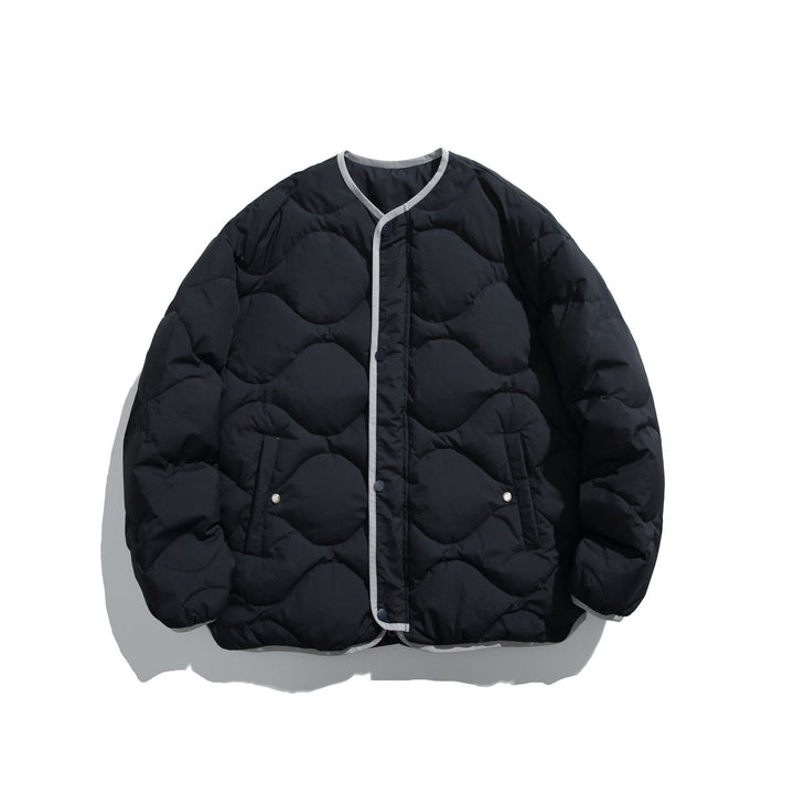 Unisex Boxy gesteppte Liner‑Jacke im Oversize‑Stil mit Rundhalsausschnitt Echoarchiv