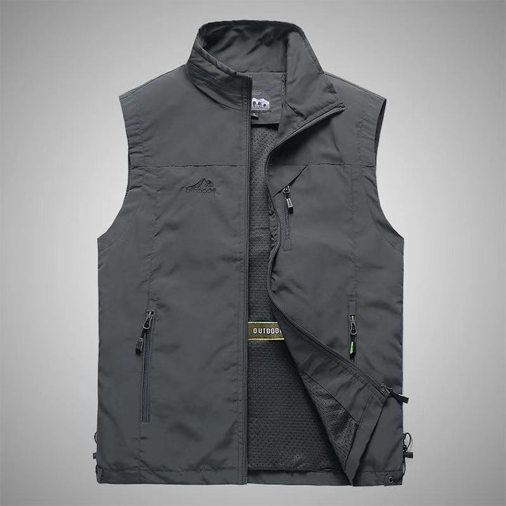 Herren Outdoor-Utility-Weste mit Mesh-Futter und Reißverschluss-Taschen Echoarchiv