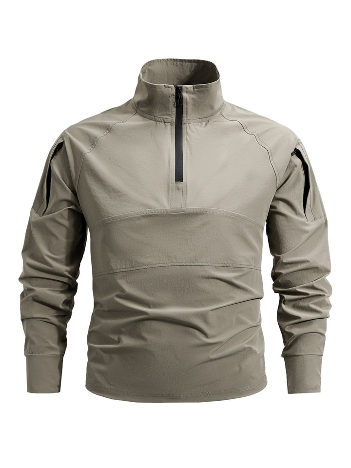 Herren nan taktisches Halfzip-Outdoorpullover mit hohem Stehkragen, verdecktem Reißverschluss und Ärmeltaschen Echo Archiv