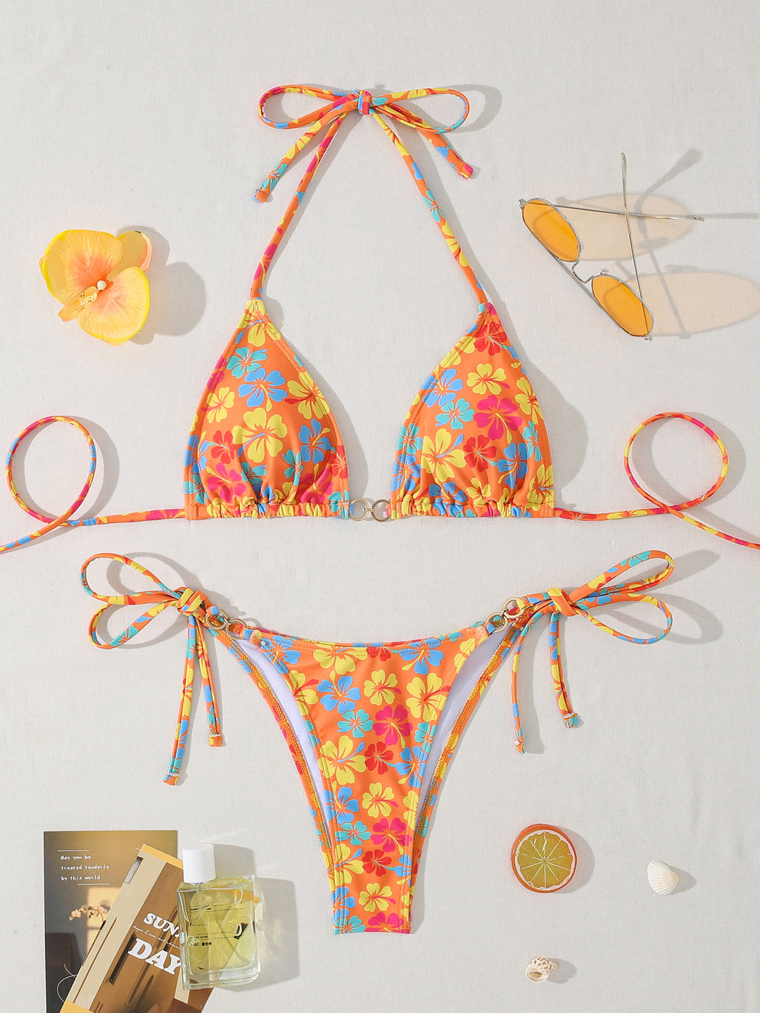 Damen Triangel-Bikini mit modischem Bindeband und strapazierfähigem Stoff Echo Archiv