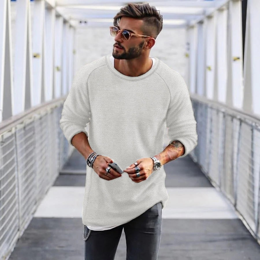 Herren lässiger Pullover mit innovativem Strickmuster Echoarchiv