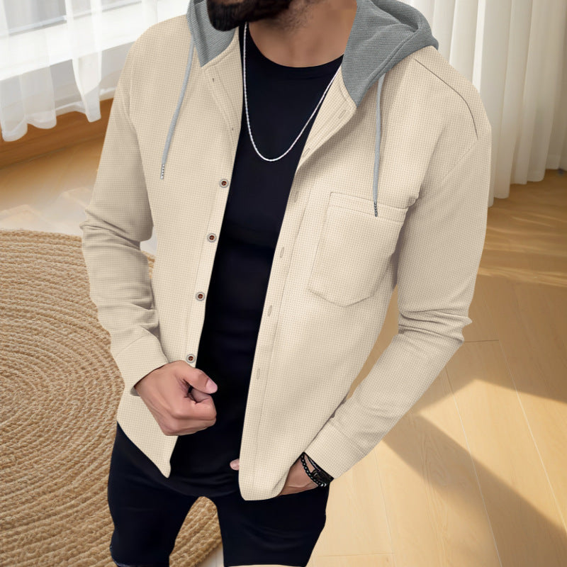Herren Freizeitjacke mit integriertem Kapuzen-Design und modischem Schnitt Echoarchiv