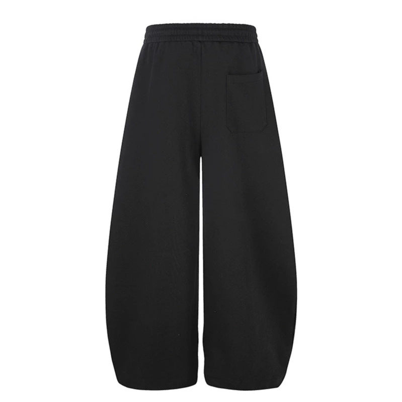 Damen Extraweite Palazzo-Sweathose im Streetstyle mit Pferde-Patch, Tunnelzugbund und verstellbarem Saum Echoarchiv
