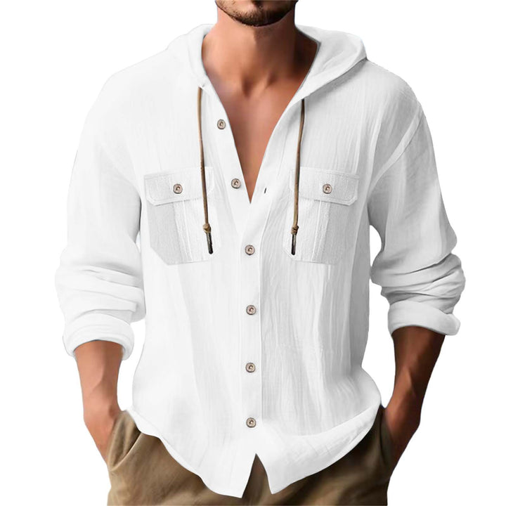 Herren lässiges Kapuzenshirt mit Brusttaschen und innovativem Stoff Echoarchiv