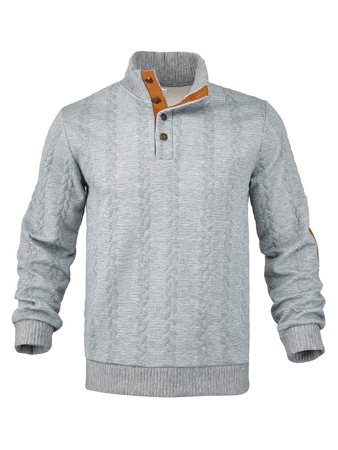 Herren Fleece-Pullover mit strukturiertem Zopfmuster und modernem Stehkragen Echoarchiv