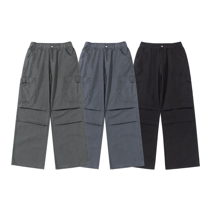 Damen Weite High‑Waist Cargo‑Hose mit aufgesetzten Taschen und verstärkten Kniepartien Echoarchiv