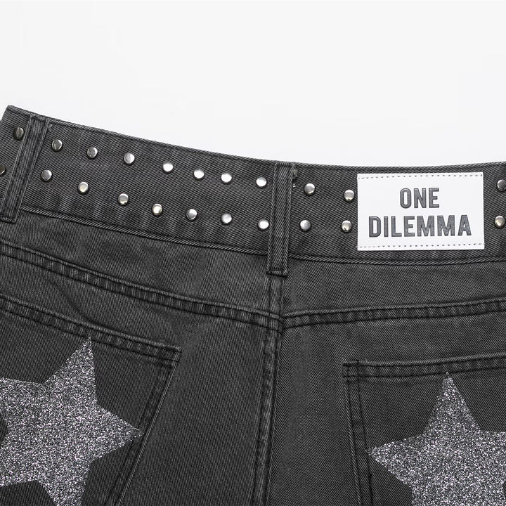 Damen Jeans-Shorts mit dekorativen Nieten Echo Archiv