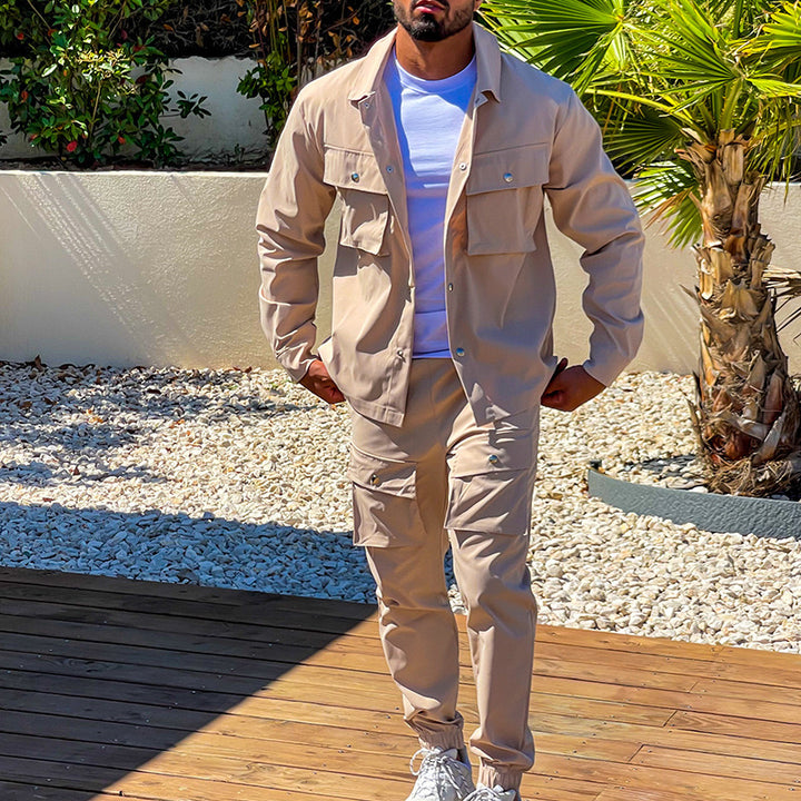 Herren bequeme Cargo-Hose und Jacke Set Echoarchiv