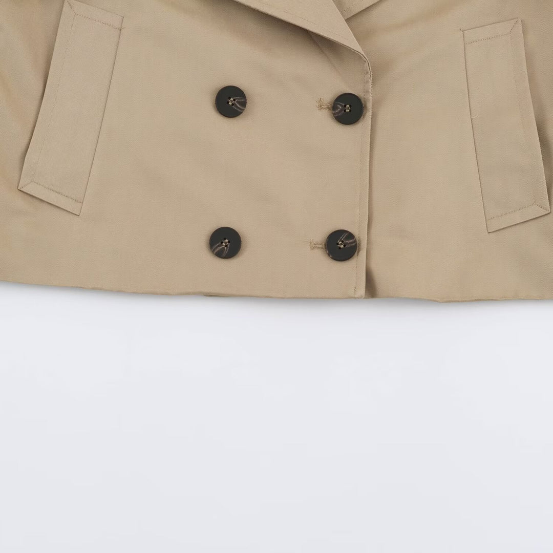 Damen Kurz geschnittener Trenchcoat mit doppelreihiger Knopfleiste Echoarchiv
