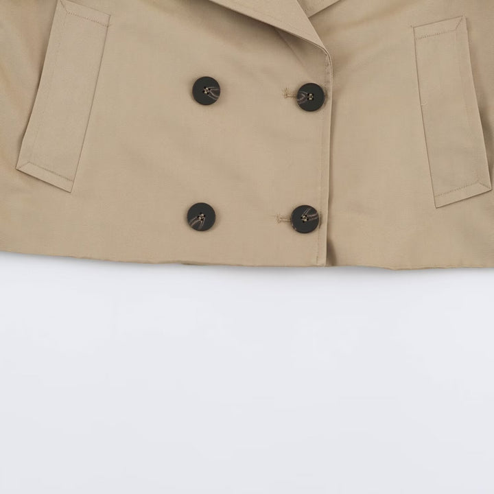 Damen Kurz geschnittener Trenchcoat mit doppelreihiger Knopfleiste Echoarchiv