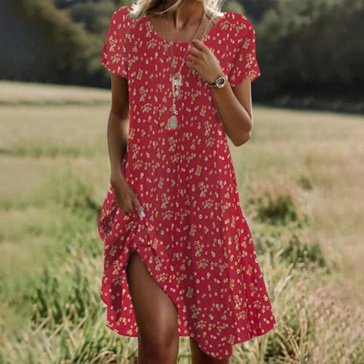 Damen Freizeitkleid mit asymmetrischem Saum und Taschen Echoarchiv