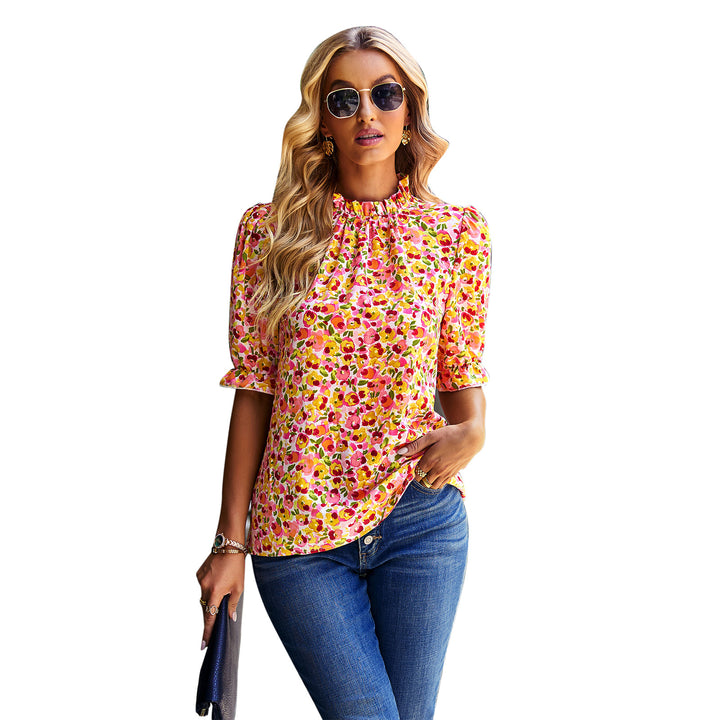 Damen Bluse mit floralem Muster und modernen Puffärmeln Echo Archiv