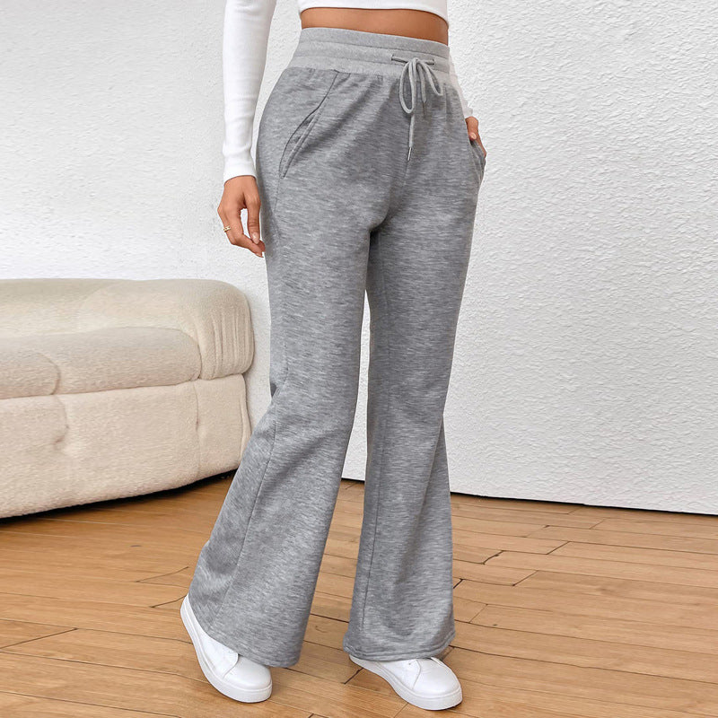Damen ausgestellte Jogginghose mit hohem Bund und Kordelzug – Avérine