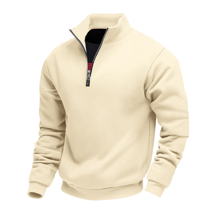 Herren sportlicher Sweatshirt mit modernem Stehkragen und Reißverschluss Echoarchiv
