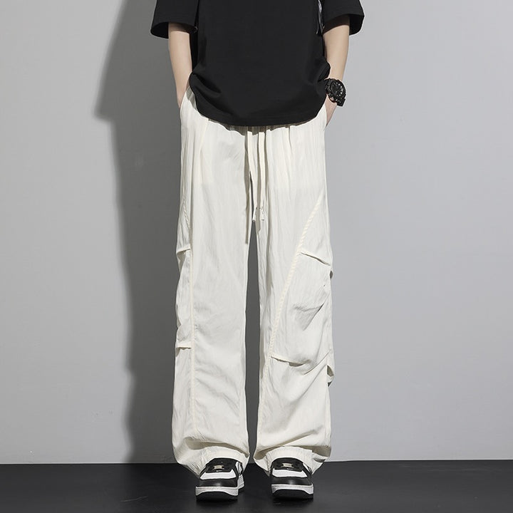 Herren Utility-Cargo-Loungehose mit Tunnelzugbund, Mehrfachtaschen & weitem Bein Echoarchiv