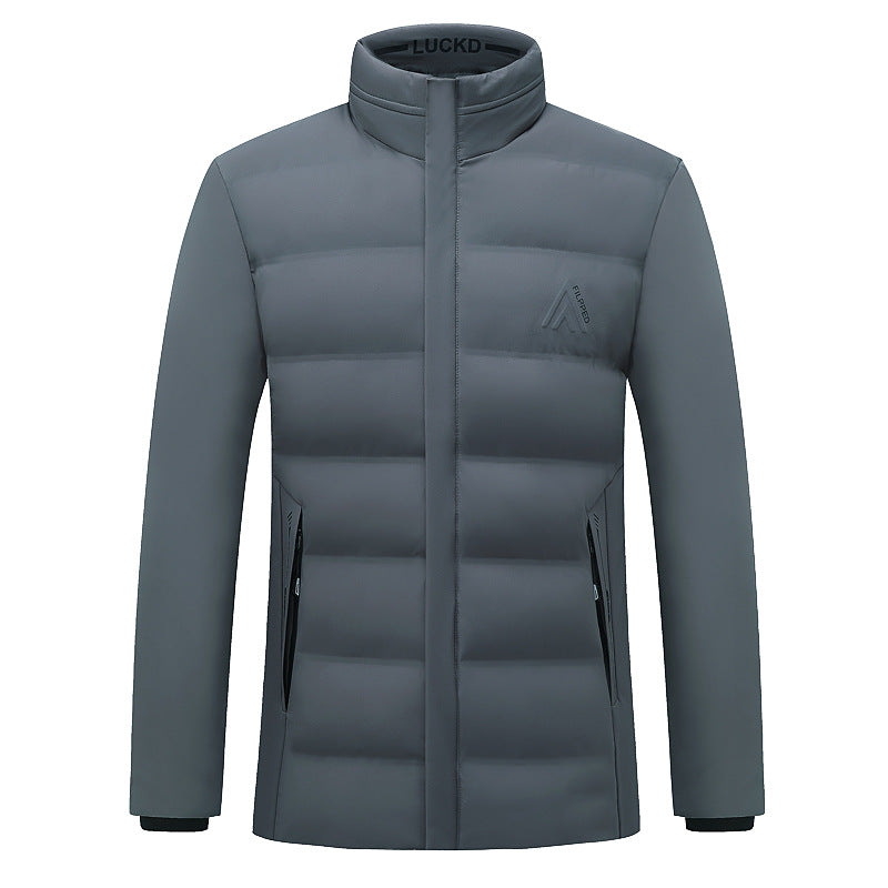 Herren Wattierte City-Jacke mit Stehkragen, wasserabweisender Oberfläche und verdecktem Reißverschluss – Taviero