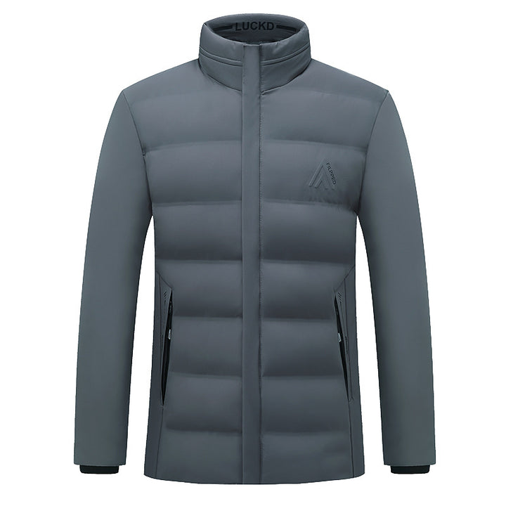 Herren Wattierte City-Jacke mit Stehkragen, wasserabweisender Oberfläche und verdecktem Reißverschluss – Taviero