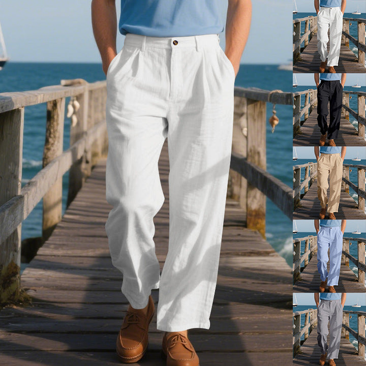 Herren elegante Freizeit-Hose mit weichem Stoff und weitem Schnitt Echoarchiv