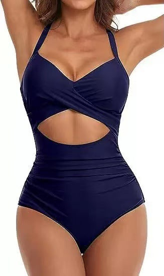 Damen Einteiliger Bikini mit modischem Cut-Out und Animal-Print Echo Archiv