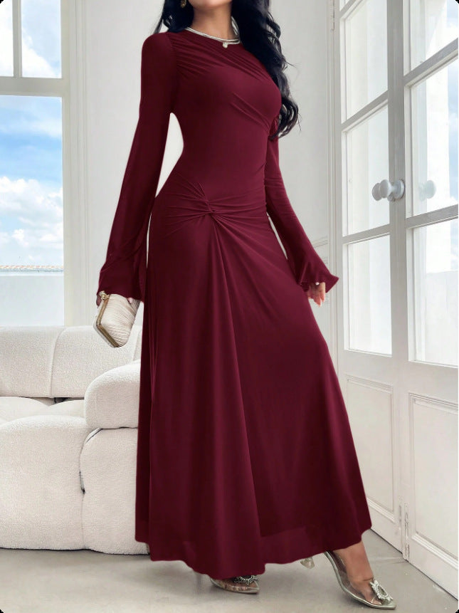 Damen Maxikleid mit geraffter Taillenpartie und Glockenärmeln Echo Archiv