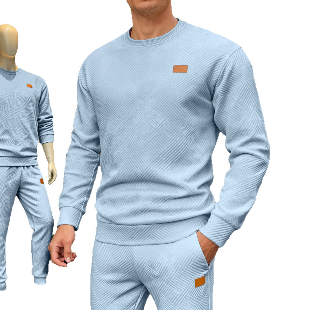 Herren nan strukturierter Baumwollstrickpullover mit Rautenstruktur, Rundhalsausschnitt und elastischen Bündchen Echo Archiv