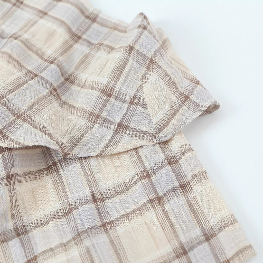 Damen Cropped Blusenoberteil mit Cape-Überwurf und Stehkragen Echoarchiv