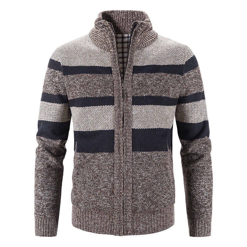 Herren modische Strickjacke mit Stehkragen und Reißverschluss Echoarchiv