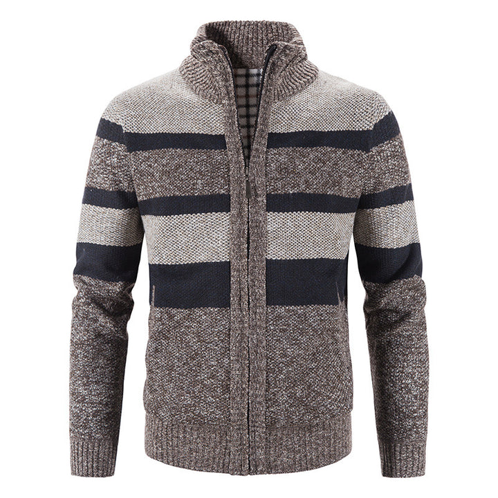 Herren modische Strickjacke mit Stehkragen und Reißverschluss Echoarchiv