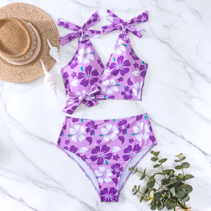Damen Hochtaillierter Blumen-Bikini-Set Echo Archiv
