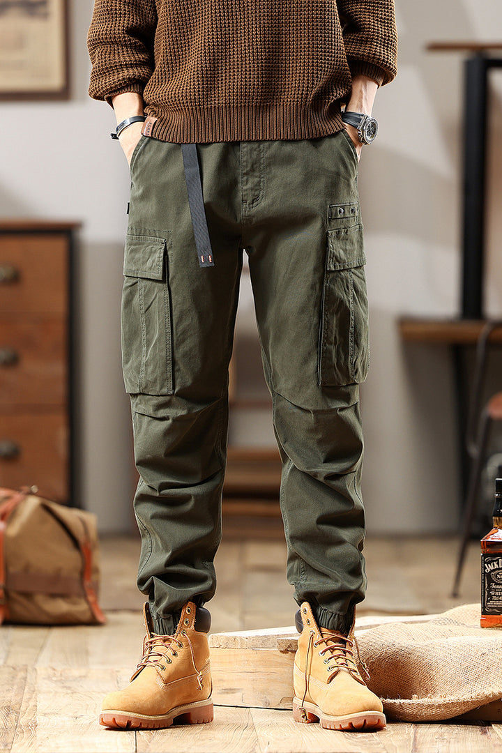 Herren Utility-Cargo-Hose mit verstellbarem Gürtelbund, Mehrfachtaschen und elastischem Saum Echo Archiv