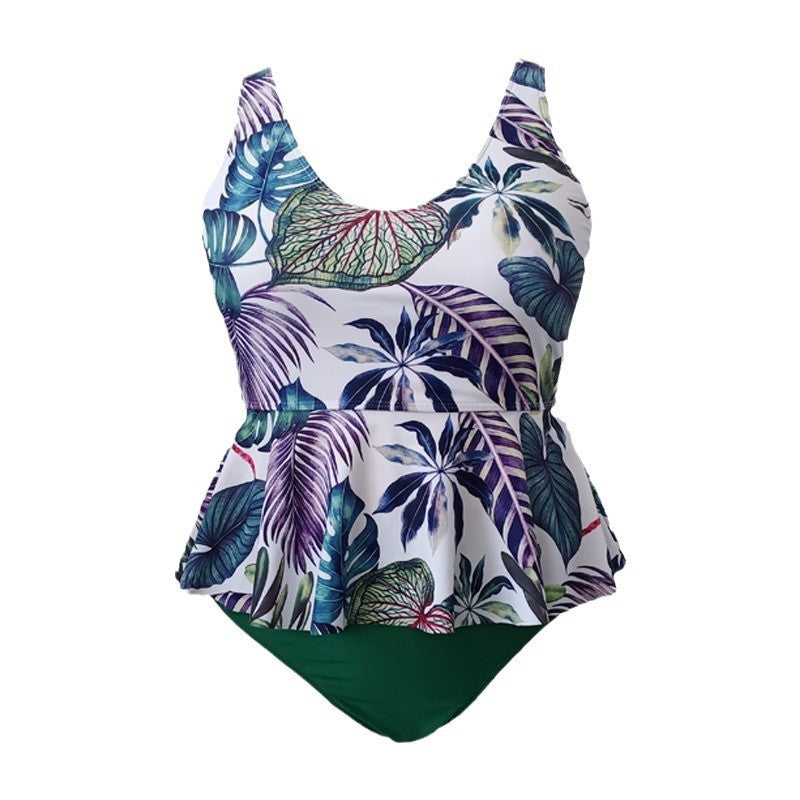 Damen Tankini mit floralem Peplum-Oberteil und figurformendem Höschen Echo Archiv