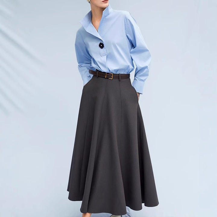 Damen Eleganter Maxirock mit Weit geschnittenem Design Echoarchiv