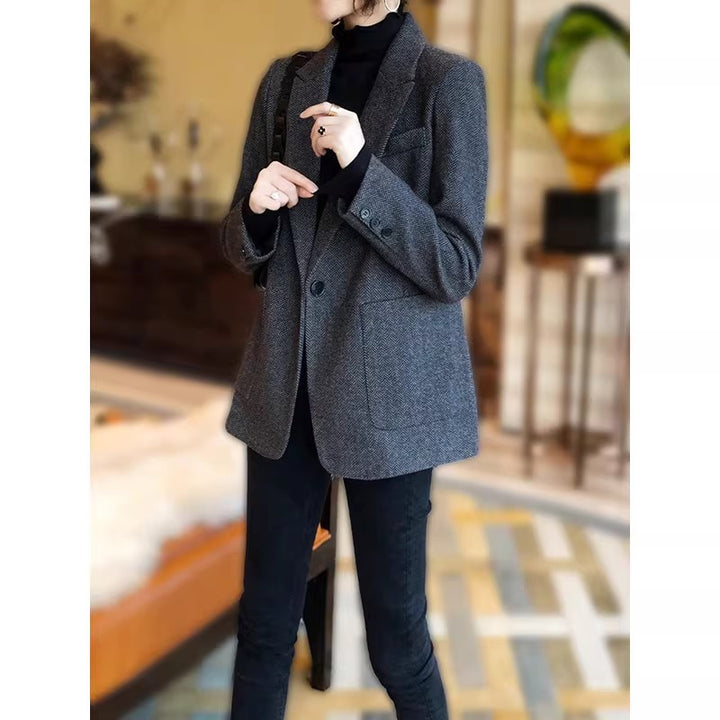 Damen Eleganter Tweed-Blazer Echoarchiv