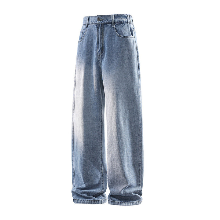 Damen Weite High‑Waist Baggy‑Jeans mit elastischem Bund und Used‑Look Echoarchiv
