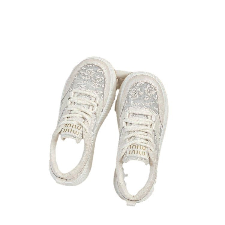 Damen Sneakers mit filigranem Blumenmotiv und gepolsterter Sohle Echo Archiv