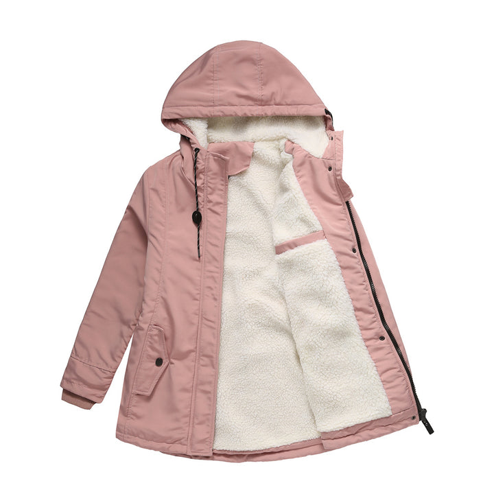 Damen nan gefütterte Winterparka mit Teddyfleece Innenfutter und Kapuze Echo Archiv