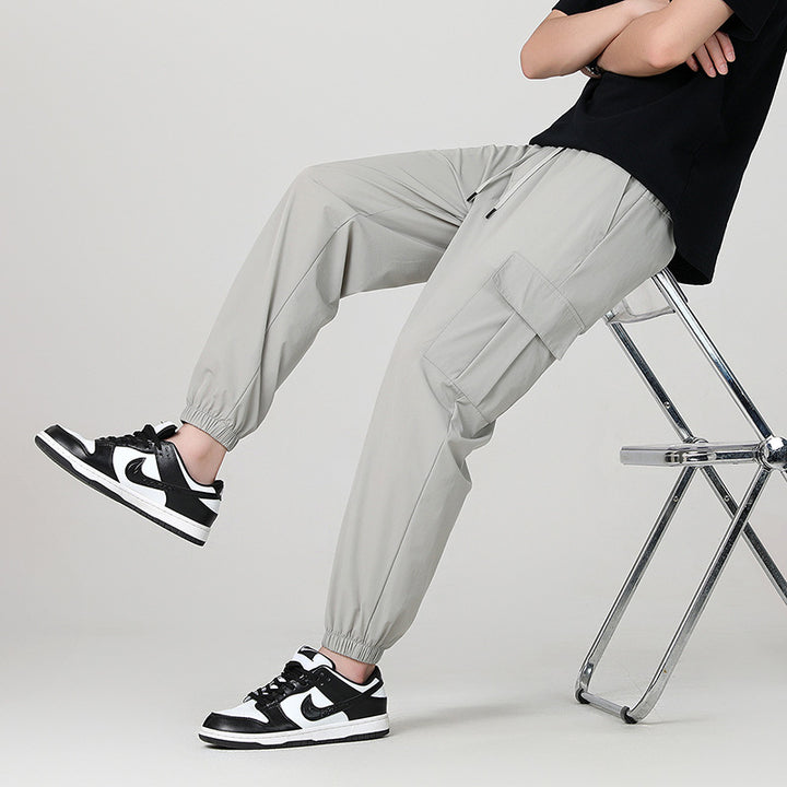 Herren Modische Cargo-Hose mit elastischem Bund und seitlichen Taschen Echo Archiv
