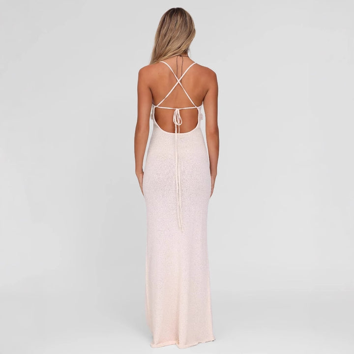 Damen Elegantes Maxikleid mit zartem Blumenakzent und figurbetontem Schnitt Echo Archiv