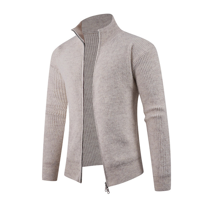 Herren Strickpullover mit hohem Kragen und dekorativem Reißverschluss Echoarchiv