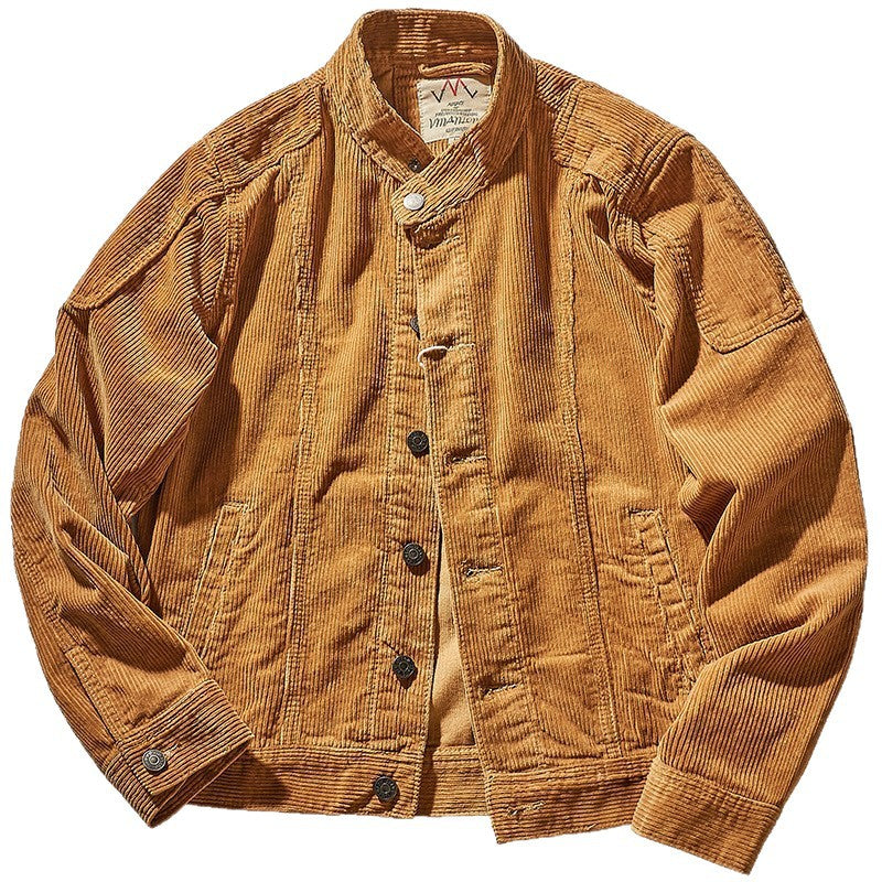 Herren Modische Kordjacke mit Stehkragen – Taviero