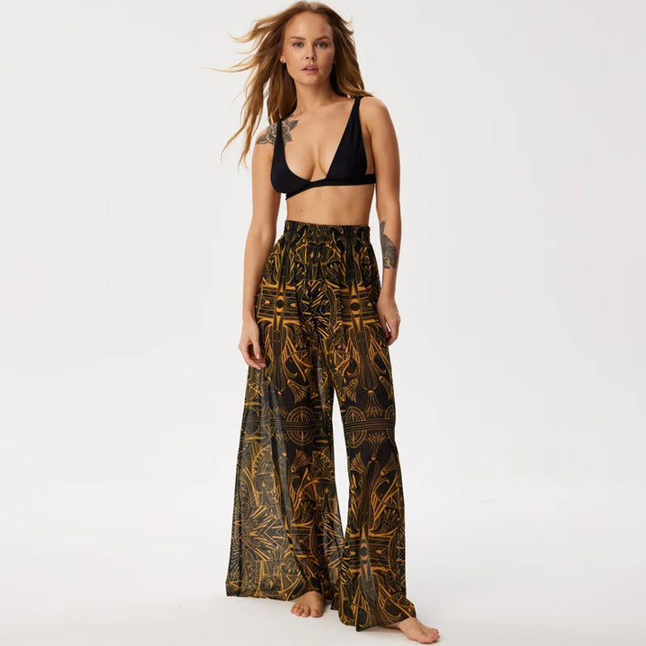 Damen Leggings aus luftiger, transparenter Stoffqualität mit exotischem Muster Echo Archiv
