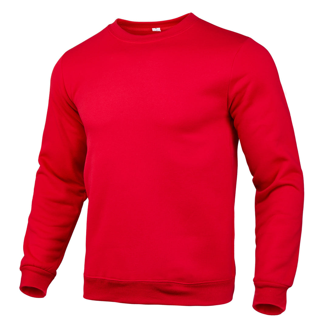 Herren klassisches Rundhals-Sweatshirt mit weichem Fleece-Innenfutter, geripptem Saum und verstärkten Nähten – Marzano