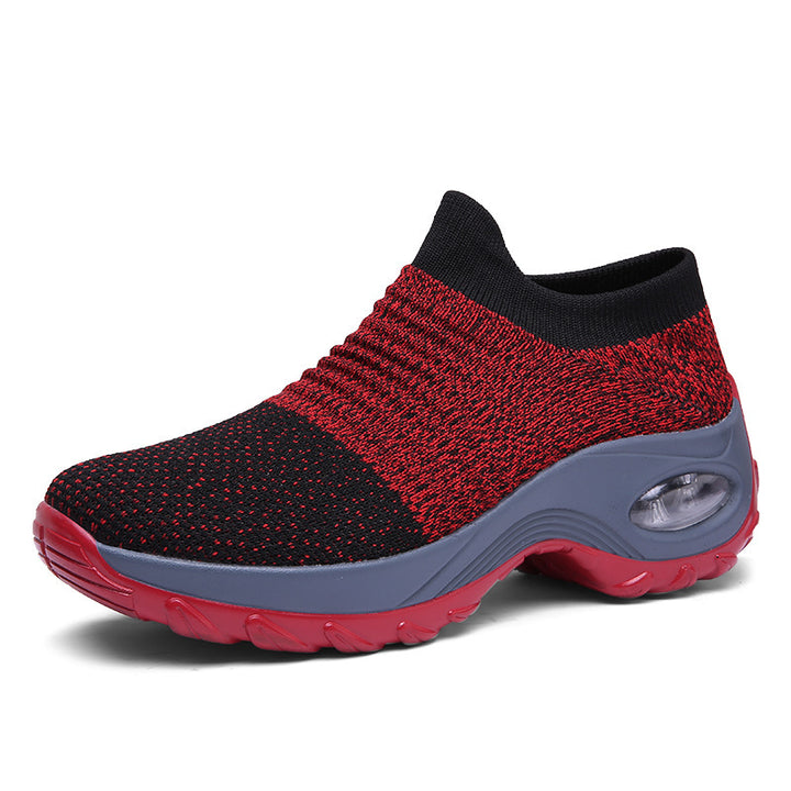 Damen gestrickter Sock-Sneaker mit sichtbarer Luftkammer und gedämpfter Plateausohle Echo Archiv