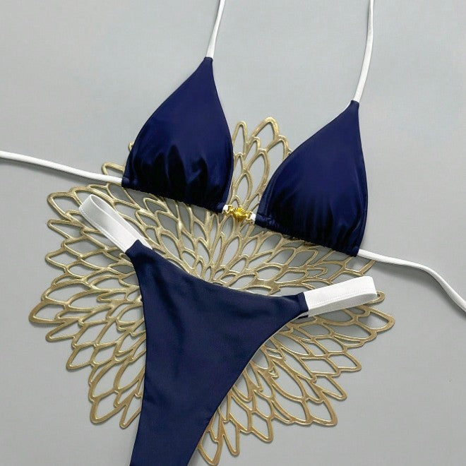 Damen Triangel-Bikini mit verstellbaren Trägern und elegantem Goldakzent Echo Archiv