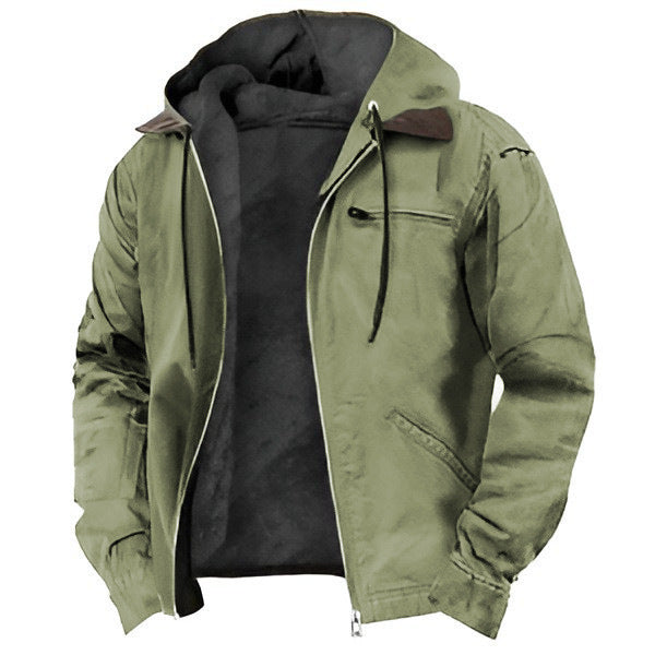 Herren nan wattierte Kapuzenjacke mit Teddyfutter und robuster Canvas-Aussenschicht Echo Archiv